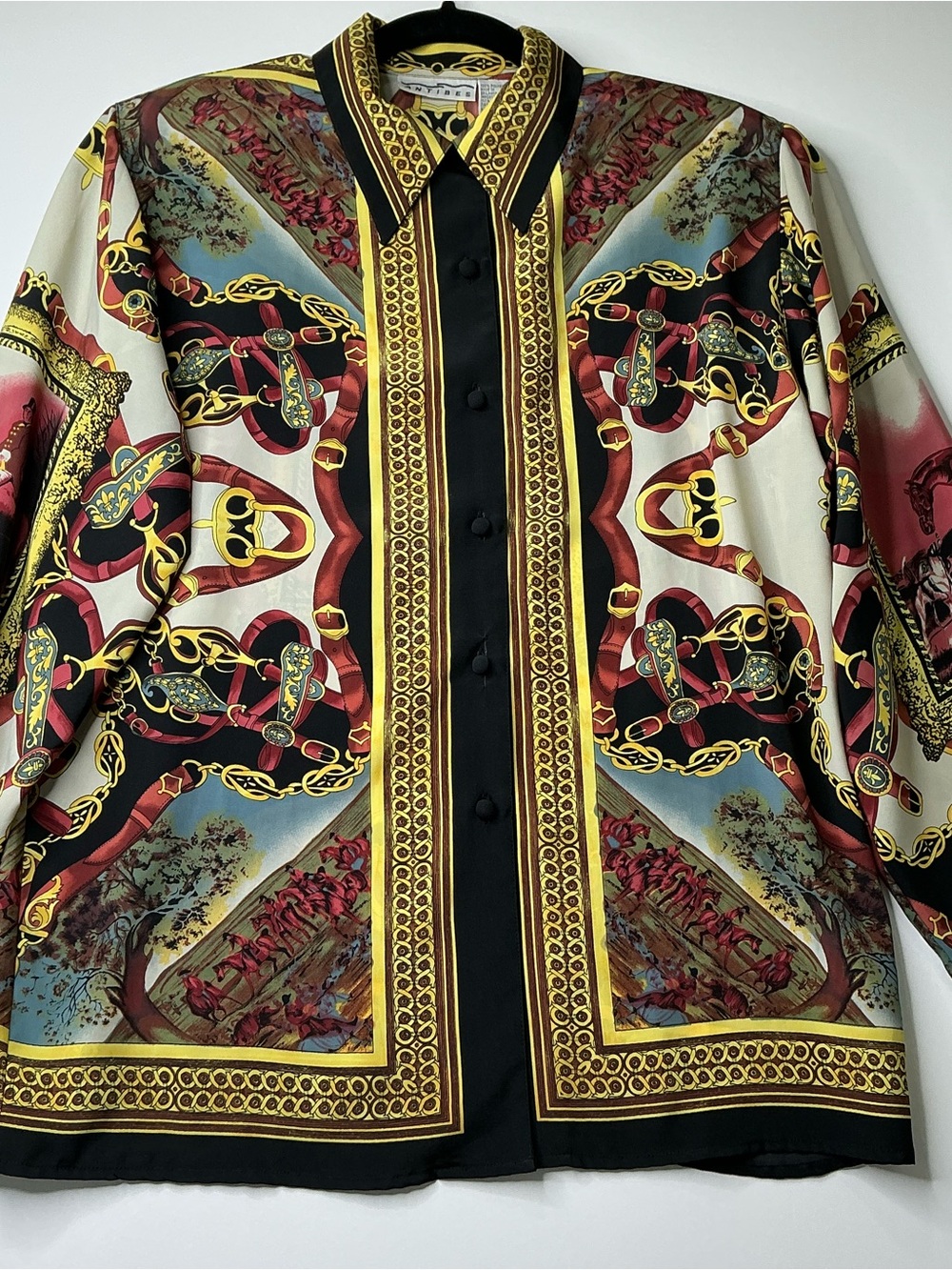 Antibes Women’s Shirt Western Style Button-down Polyester Sz 6 Preowned